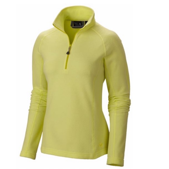 Mountain Hardwear Tops - Mountain Hardware Microchill Zip T Fleece Neon
